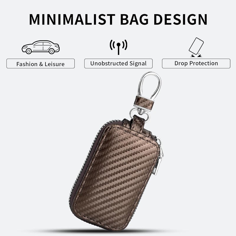 vvag Premium Car Key Fob Case Genuine Leather Car Smart Key fob Holder Car Remote Keychain Bag Universal - Image 5